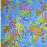 Tissu en coton extra large motif globe rétro Little Johnny (747EAC)